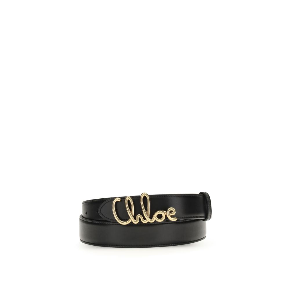 Chloé Iconic Black Calf Leather Bos Taurus Belt
