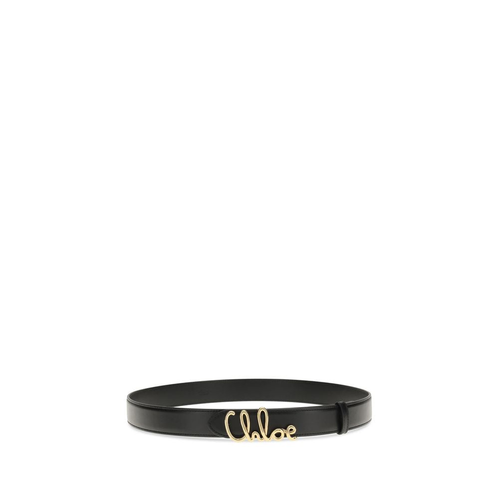 Chloé Iconic Black Calf Leather Bos Taurus Belt