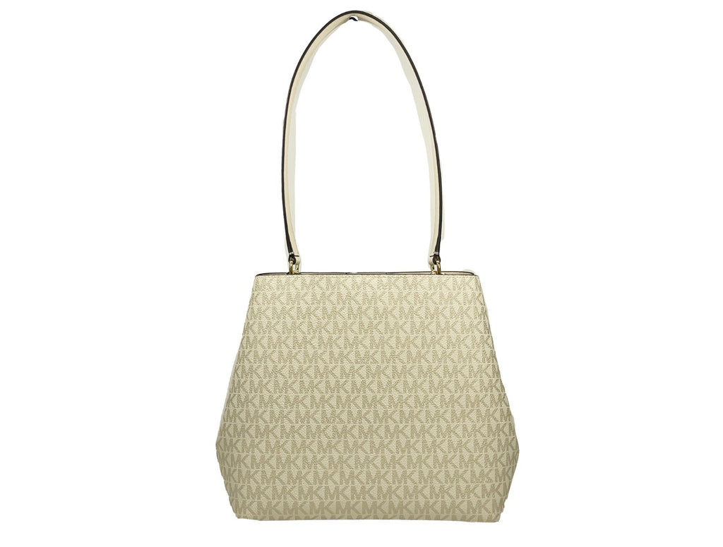 Michael Kors Medium Pratt Bucket Shoulder Bag Pale Gold Leather
