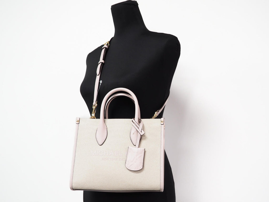 Michael Kors Mirella Small Canvas Crossbody Handbag Powder Blush