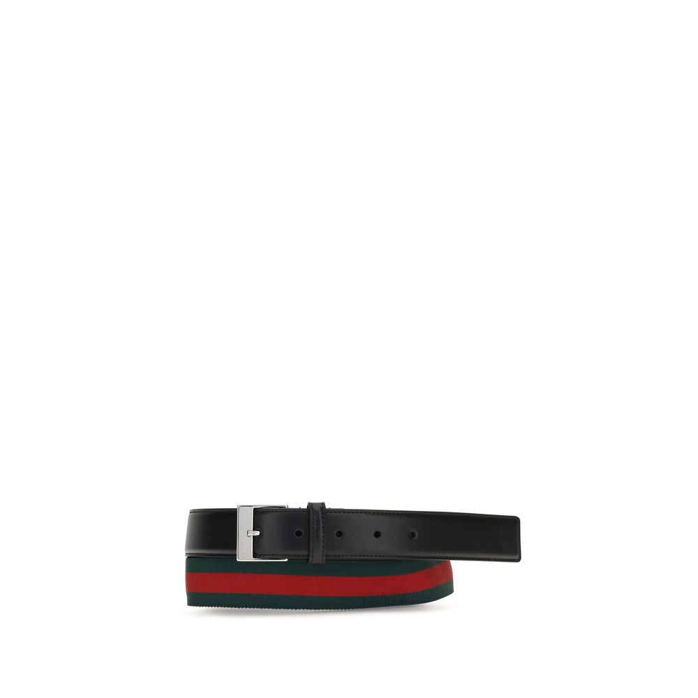 Gucci Squared Buckle Black Calf Leather Bos Taurus Regular Belt