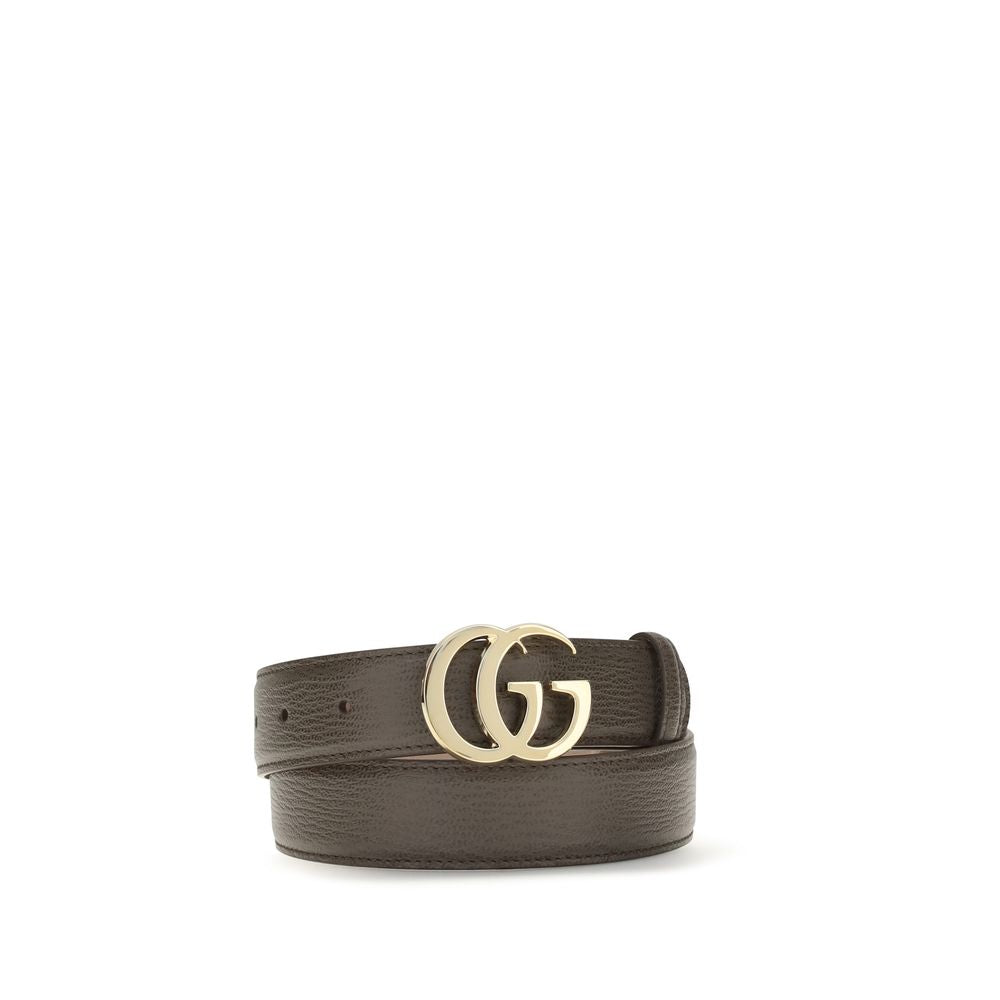 Gucci GG Marmont Wide Brown Calf Leather Bos Taurus Regular Belt