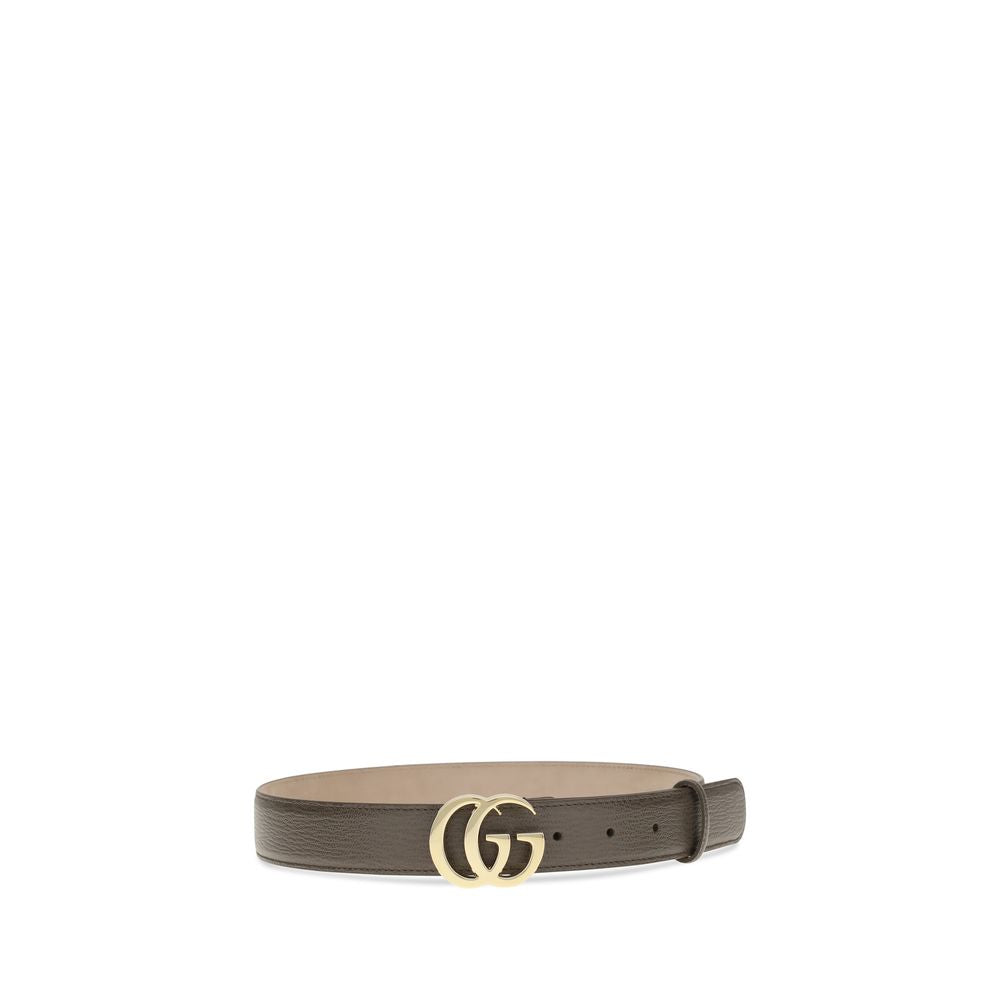 Gucci GG Marmont Wide Brown Calf Leather Bos Taurus Regular Belt
