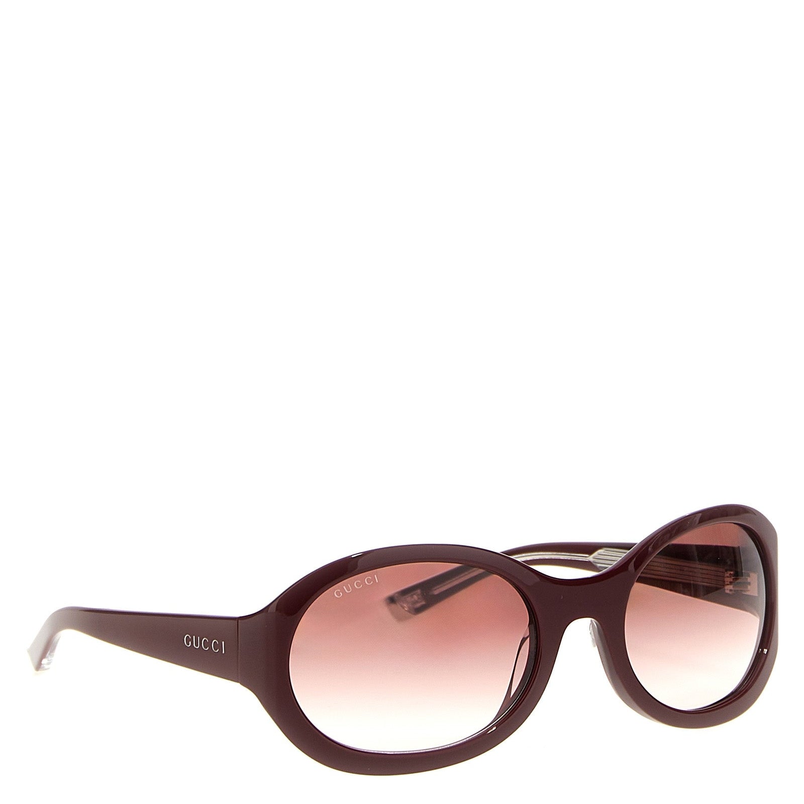 Gucci Women’s Round Bordeaux Acetate Sunglasses Rosso Lenses