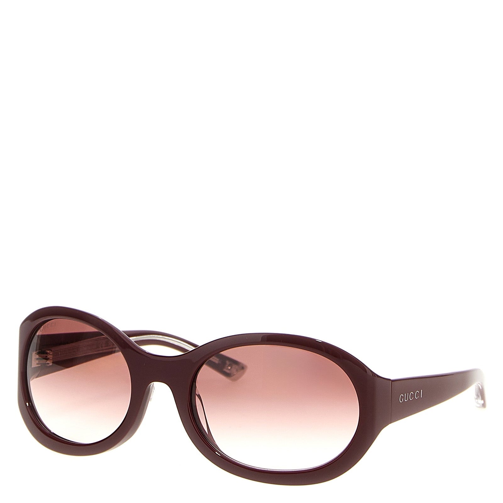 Gucci Women’s Round Bordeaux Acetate Sunglasses Rosso Lenses