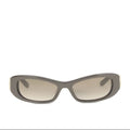 Balenciaga Cosmo Brown Acetate Rectangle Sunglasses Grey Lenses