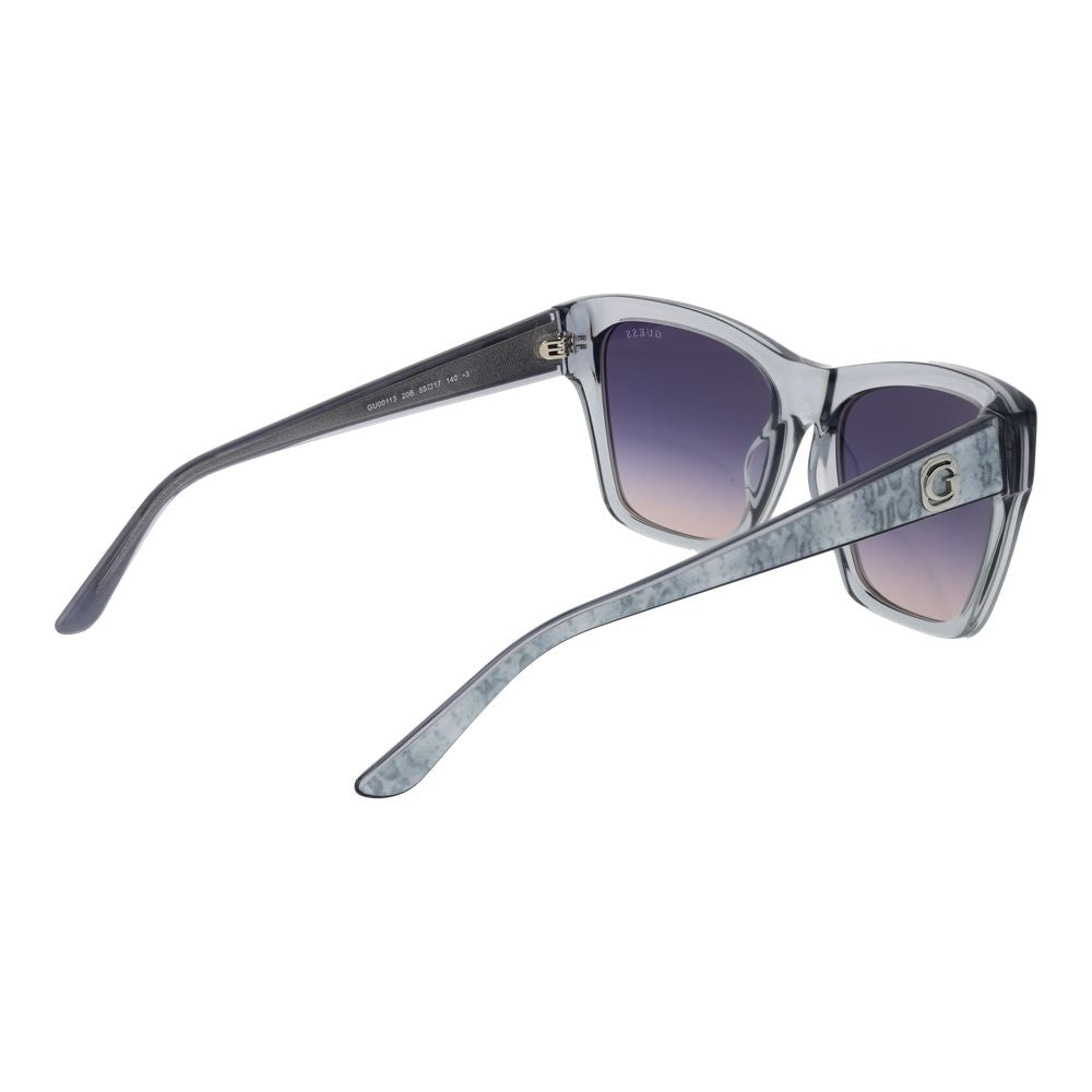 Guess GU00113 20B Women's Grey Acetate Square Blue Gradient Sunglasses 55mm