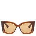 Saint Laurent Cassandre M119 Brown Oversized Cat Eye Sunglasses