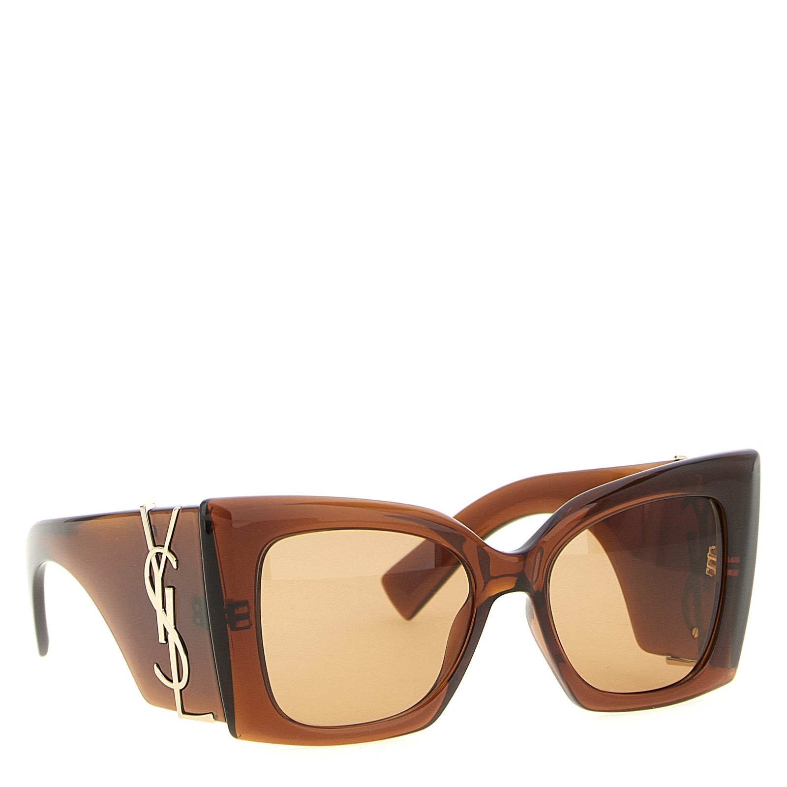 Saint Laurent Cassandre M119 Brown Oversized Cat Eye Sunglasses