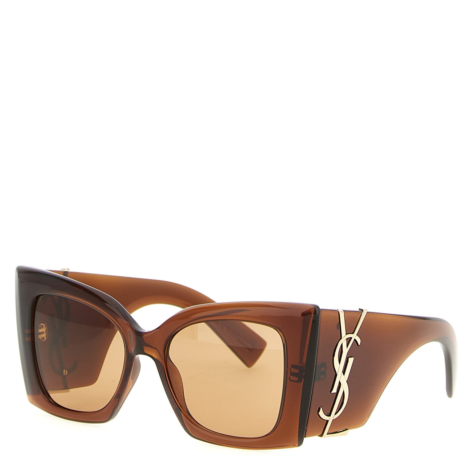 Saint Laurent Cassandre M119 Brown Oversized Cat Eye Sunglasses