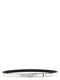 Gucci Incrocio GG Silver Calfskin Thin Belt