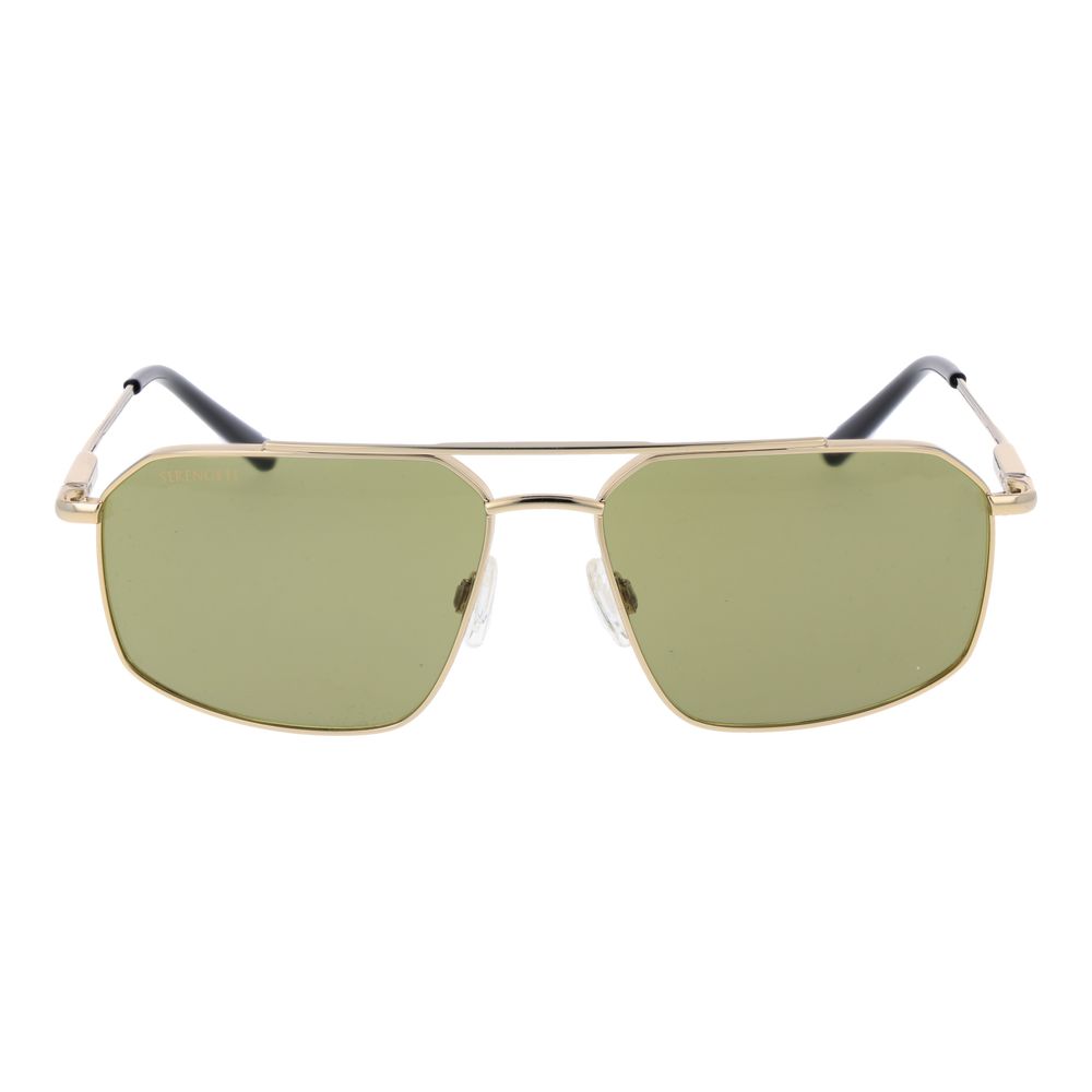 Serengeti Men's Gold Aviator Sunglasses Photochromic Mineral Glass NWT
