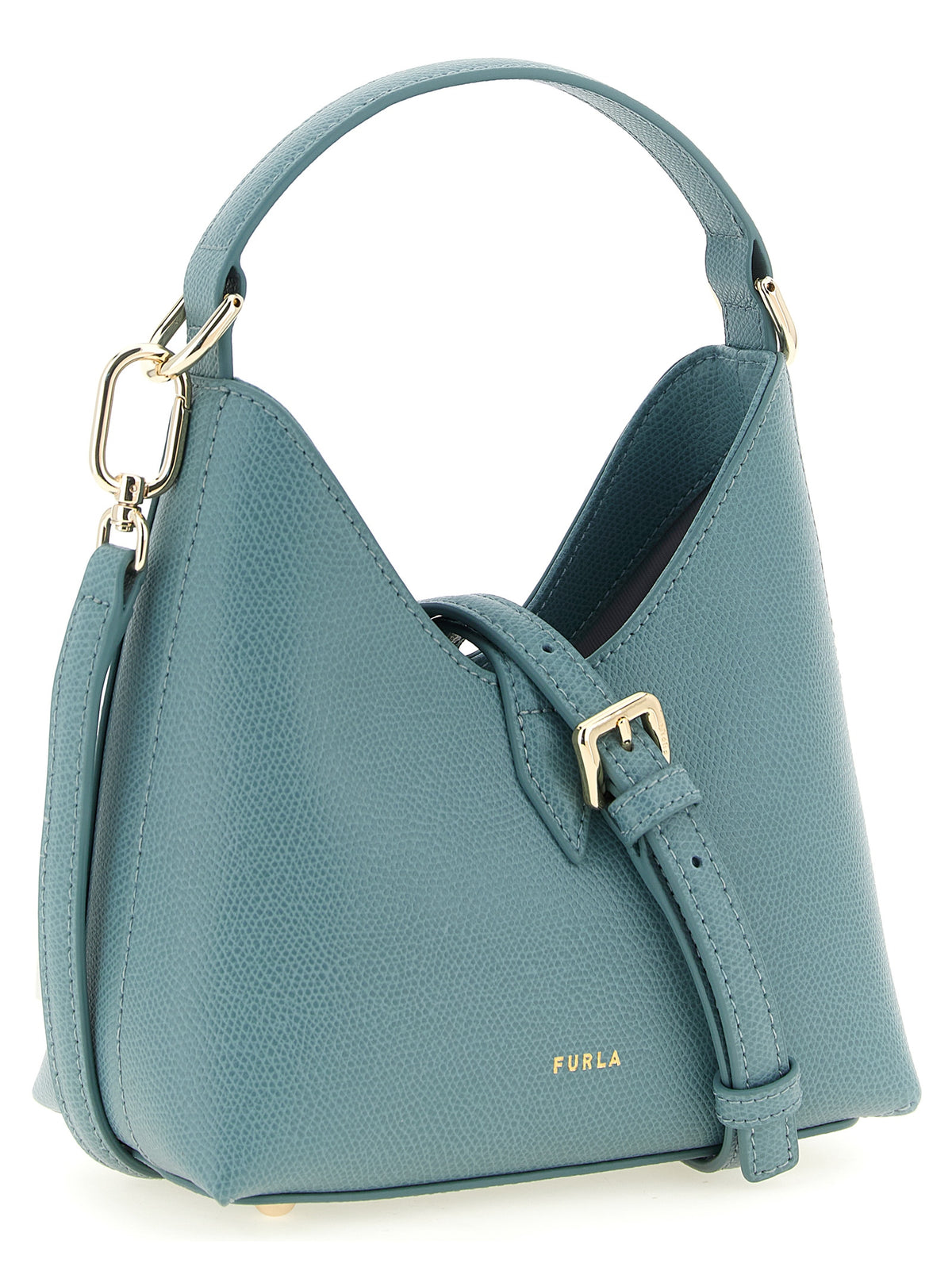 Furla Iride Mini Calfskin Handbag Light Blue - Top Handle & Strap