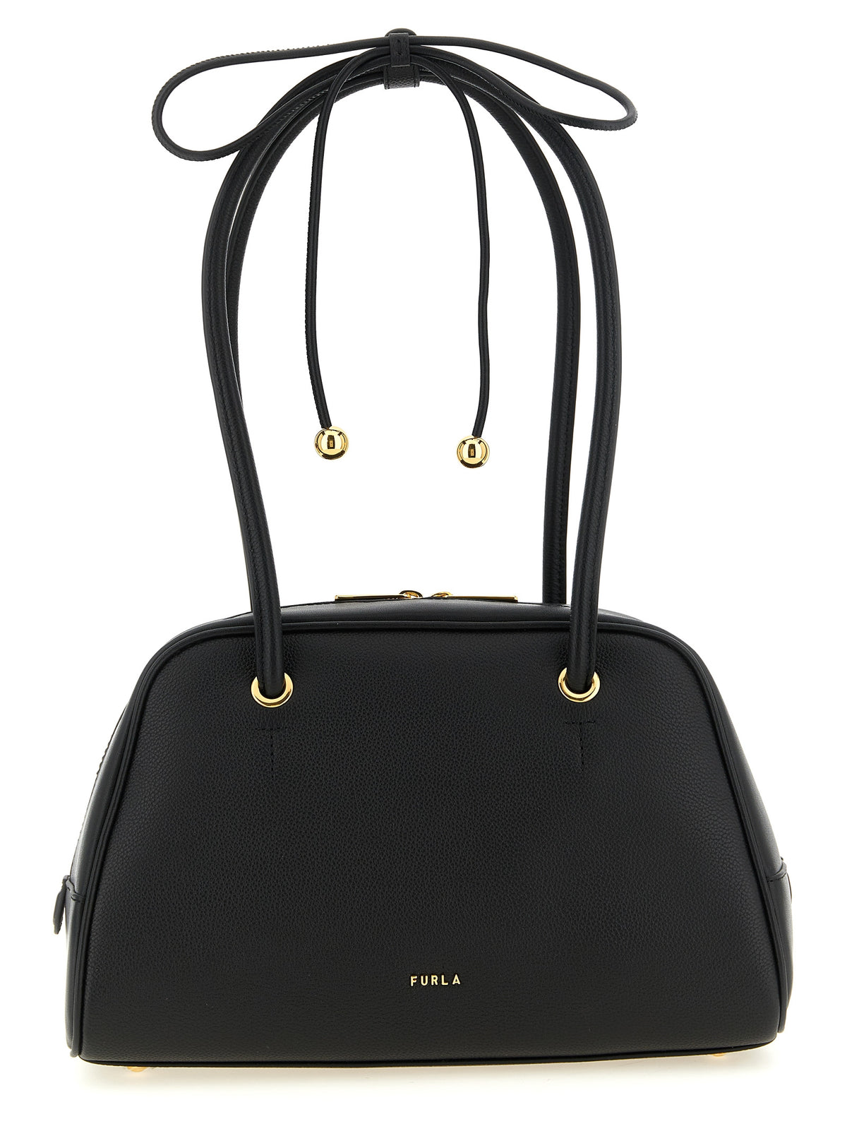 Furla Poppy M Handbag Black Calfskin Leather