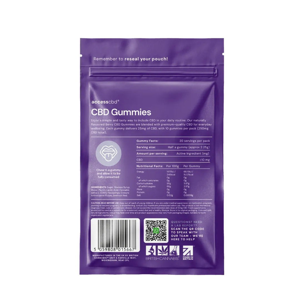 ACCESS CBD® CBD Gummies UK 250mg (10x25mg) Citrus & Berry
