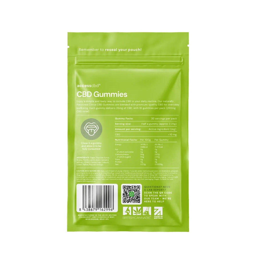 ACCESS CBD® CBD Gummies UK 250mg (10x25mg) Citrus & Berry