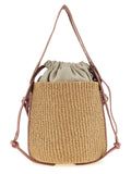 Chloé Small Woody Paper Bucket Bag Beige