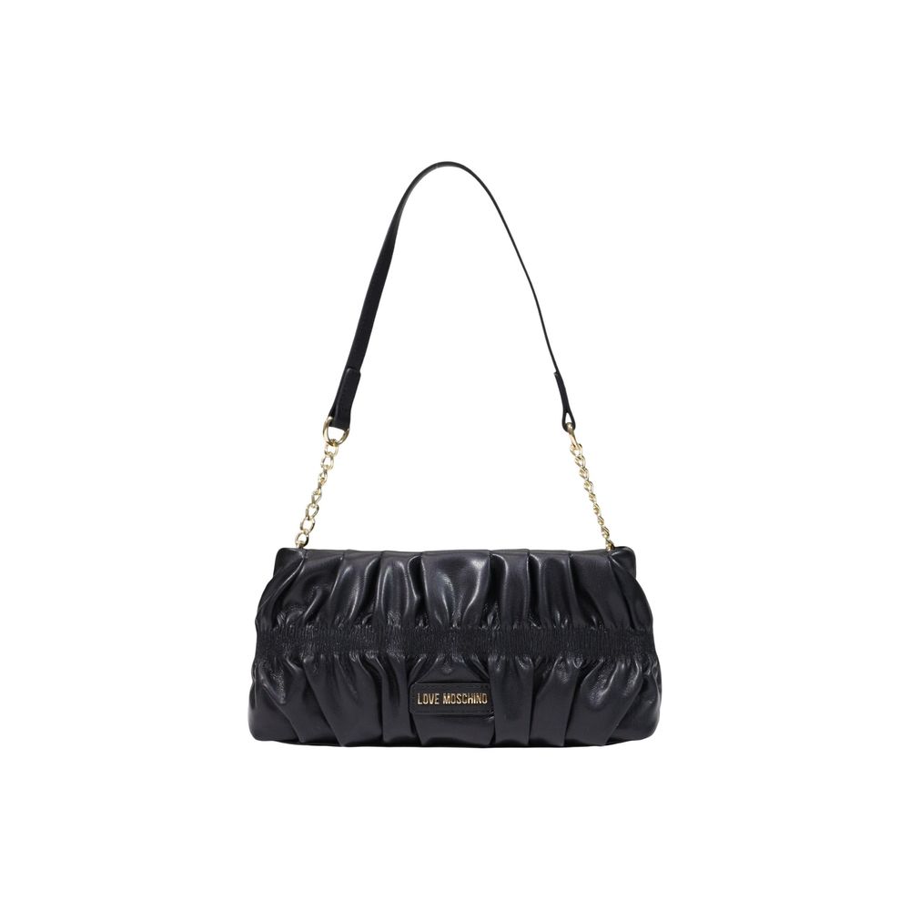 Love Moschino Small Polyurethane Handbag Gold Chain Black