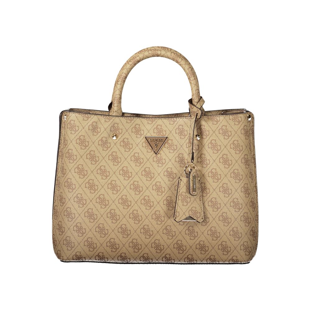 Guess Jeans Meridian II Women's Bag Beige PU Leather Handles & Strap