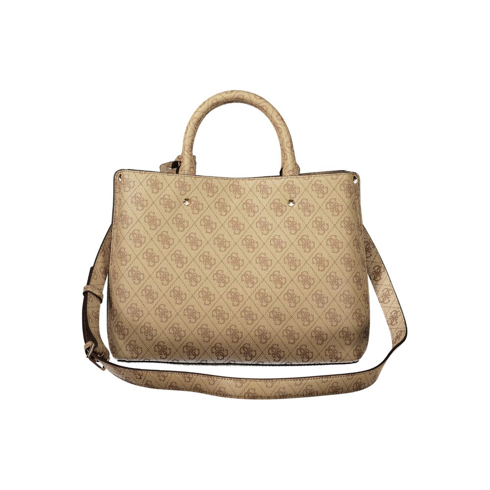 Guess Jeans Meridian II Women's Bag Beige PU Leather Handles & Strap