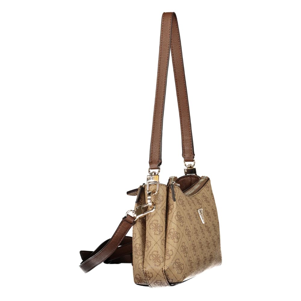 GUESS JEANS Noelle II Mini Bag Beige Polyurethane Removable Strap