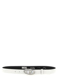 Diesel B-1DR 25 White Leather Regular Belt