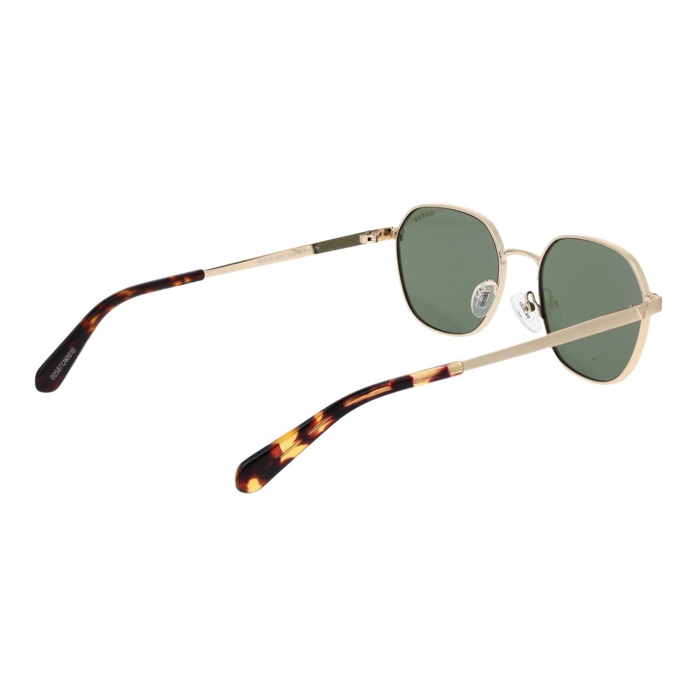 Guess Unisex Gold Metal Green Lens Trapezium Sunglasses with Case