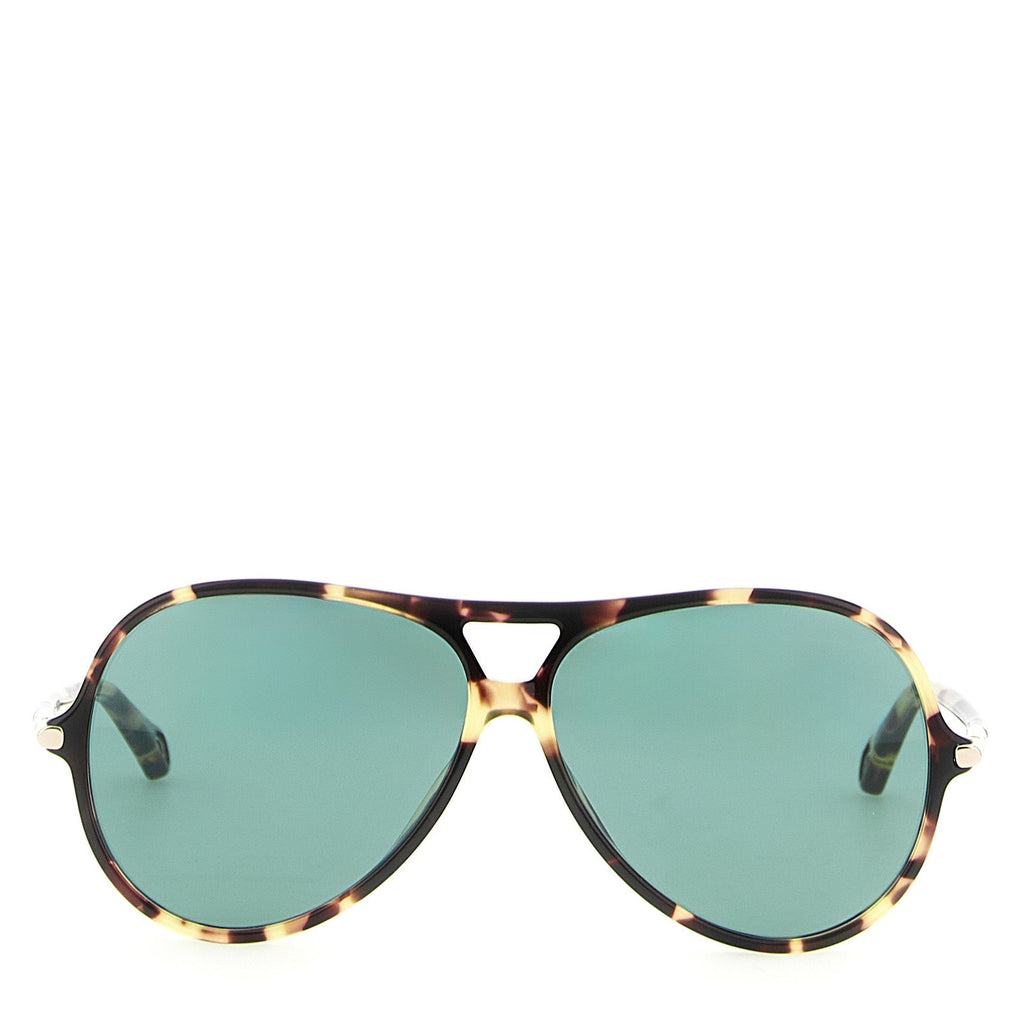 Chloé CH339145BM ’59’ Aviator Sunglasses Tortoiseshell Green