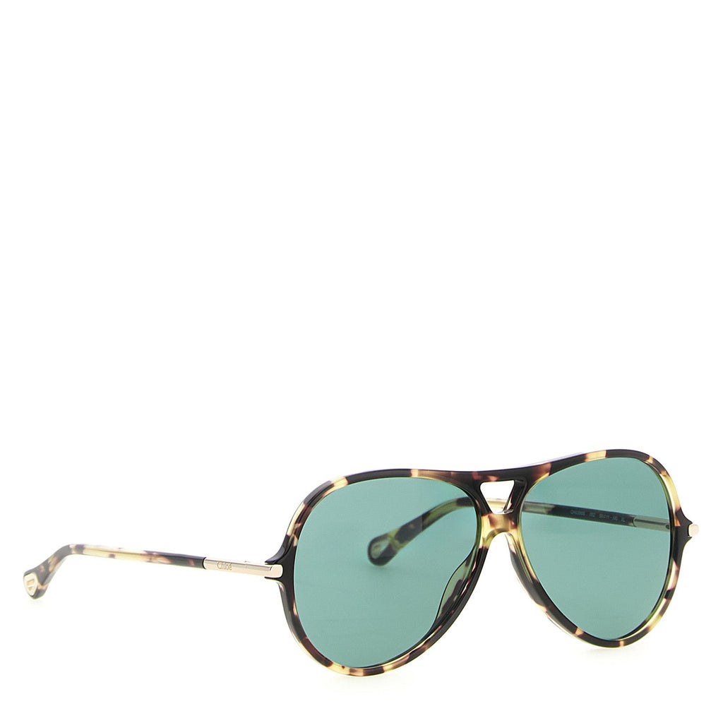 Chloé CH339145BM ’59’ Aviator Sunglasses Tortoiseshell Green