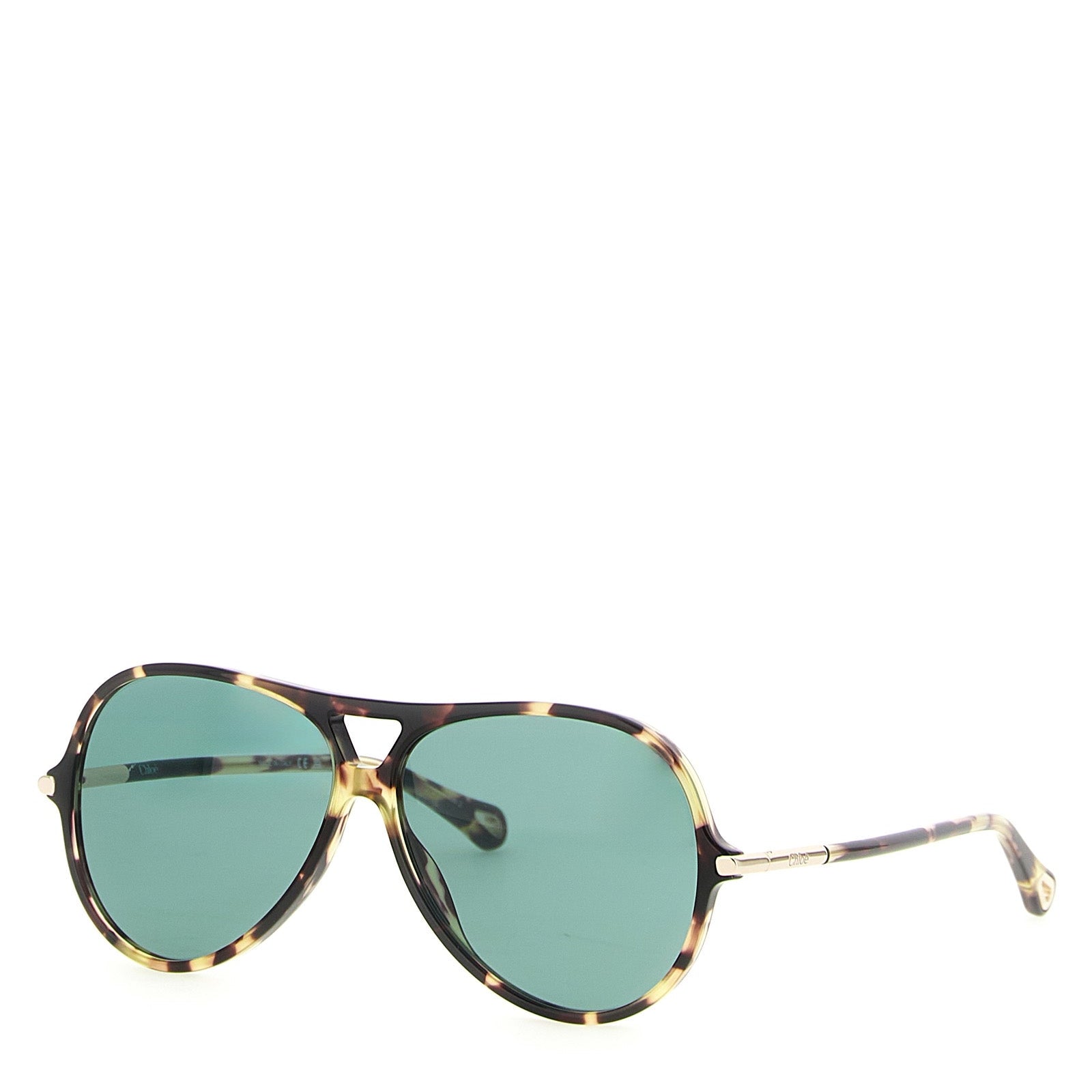 Chloé CH339145BM ’59’ Aviator Sunglasses Tortoiseshell Green