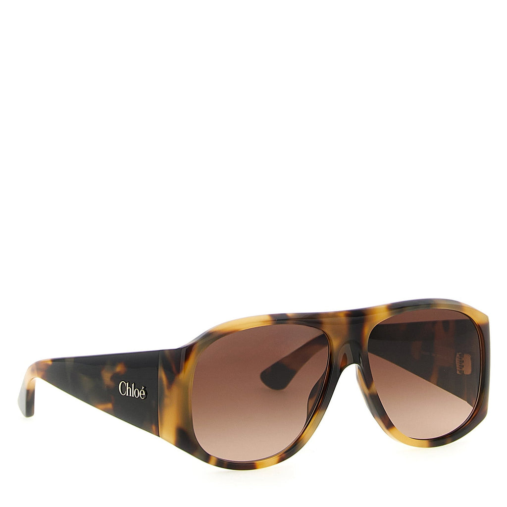 Chloé CH3391 47 Brown Havana Oversized Acetate Sunglasses Womens