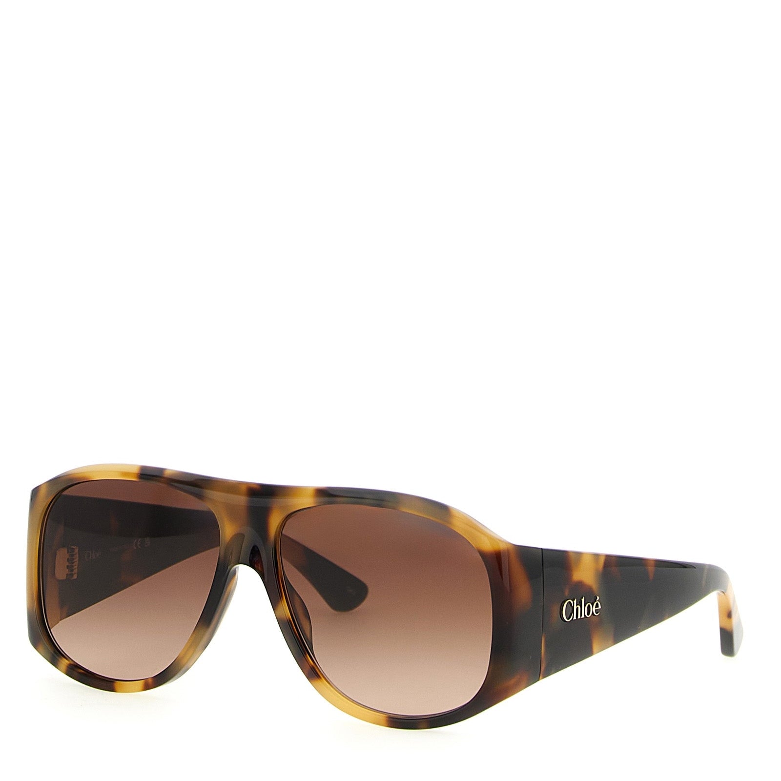 Chloé CH3391 47 Brown Havana Oversized Acetate Sunglasses Womens