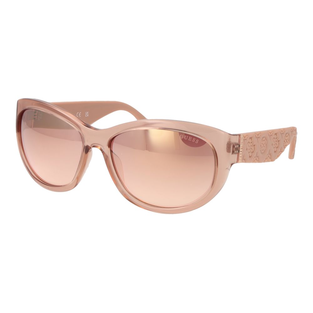 Guess GU00131 57U Women’s Rose Pink Butterfly Mirrored Sunglasses