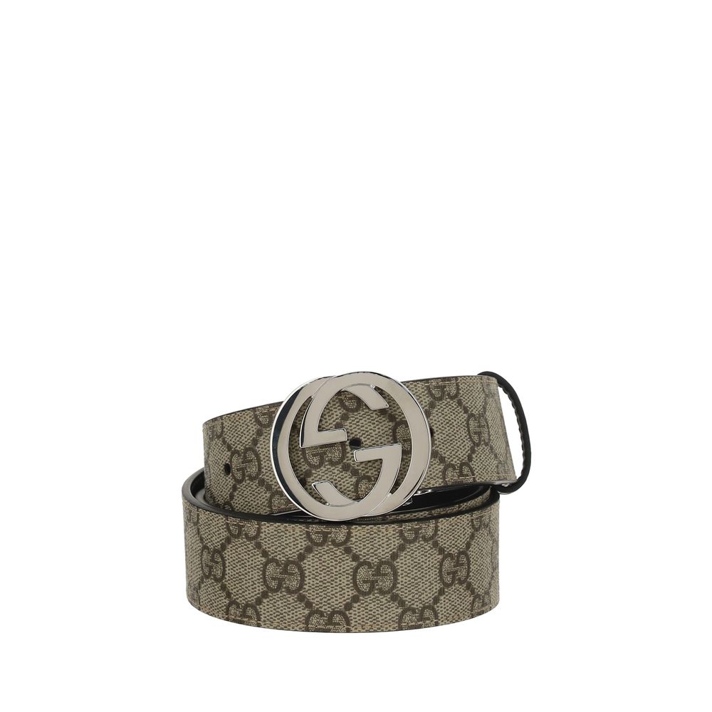 Gucci Reversible GG Supreme Brown Cotton Regular Belt