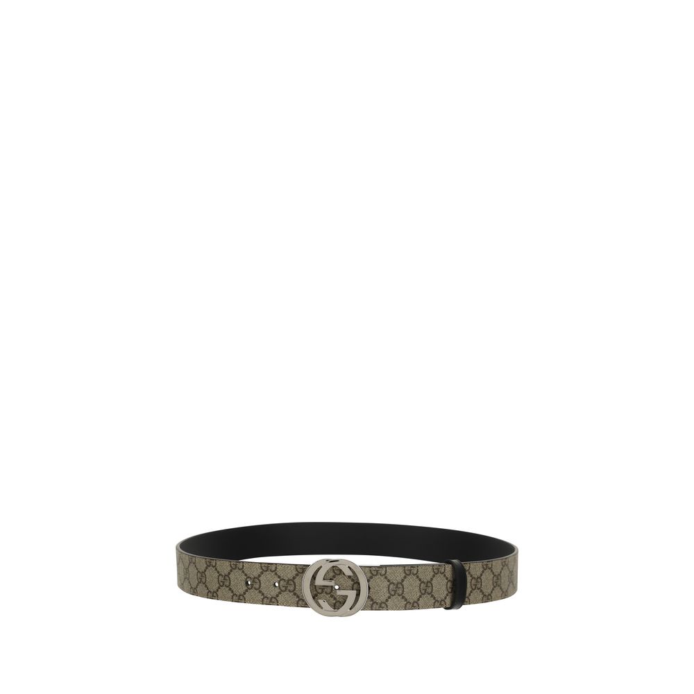 Gucci Reversible GG Supreme Brown Cotton Regular Belt