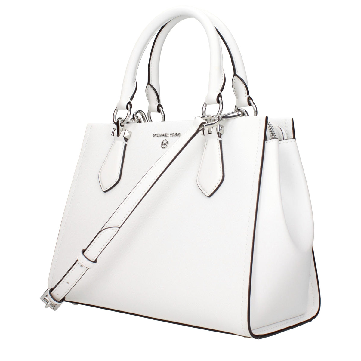 Michael Kors Leather Handbag White F87222 Adjustable Removable Strap