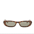 Saint Laurent Brown Tortoiseshell Oval Acetate Sunglasses Women’s