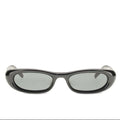 Saint Laurent Women’s Tortoiseshell Oval Acetate Sunglasses Black