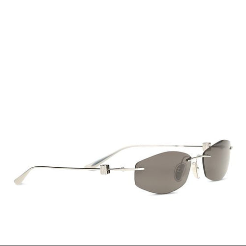 Balenciaga Geometric Oval Silver Metal Sunglasses Men’s New with Tags