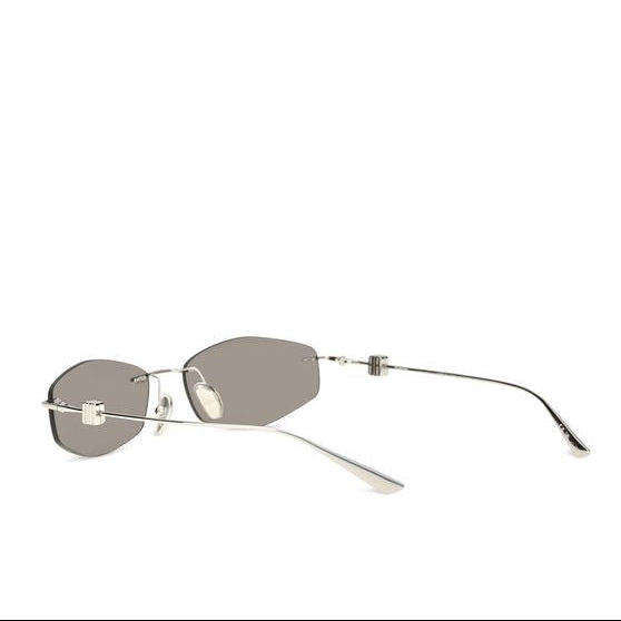 Balenciaga Geometric Oval Silver Metal Sunglasses Men’s New with Tags