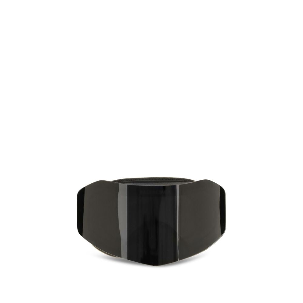 Balenciaga Ski Mask Mirrored Black Sunglasses with Logo Strap