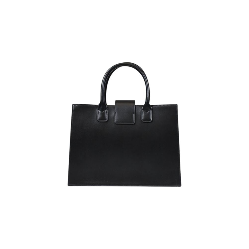 Armani Exchange Medium Black Polyester Handbag with AX Buckle
