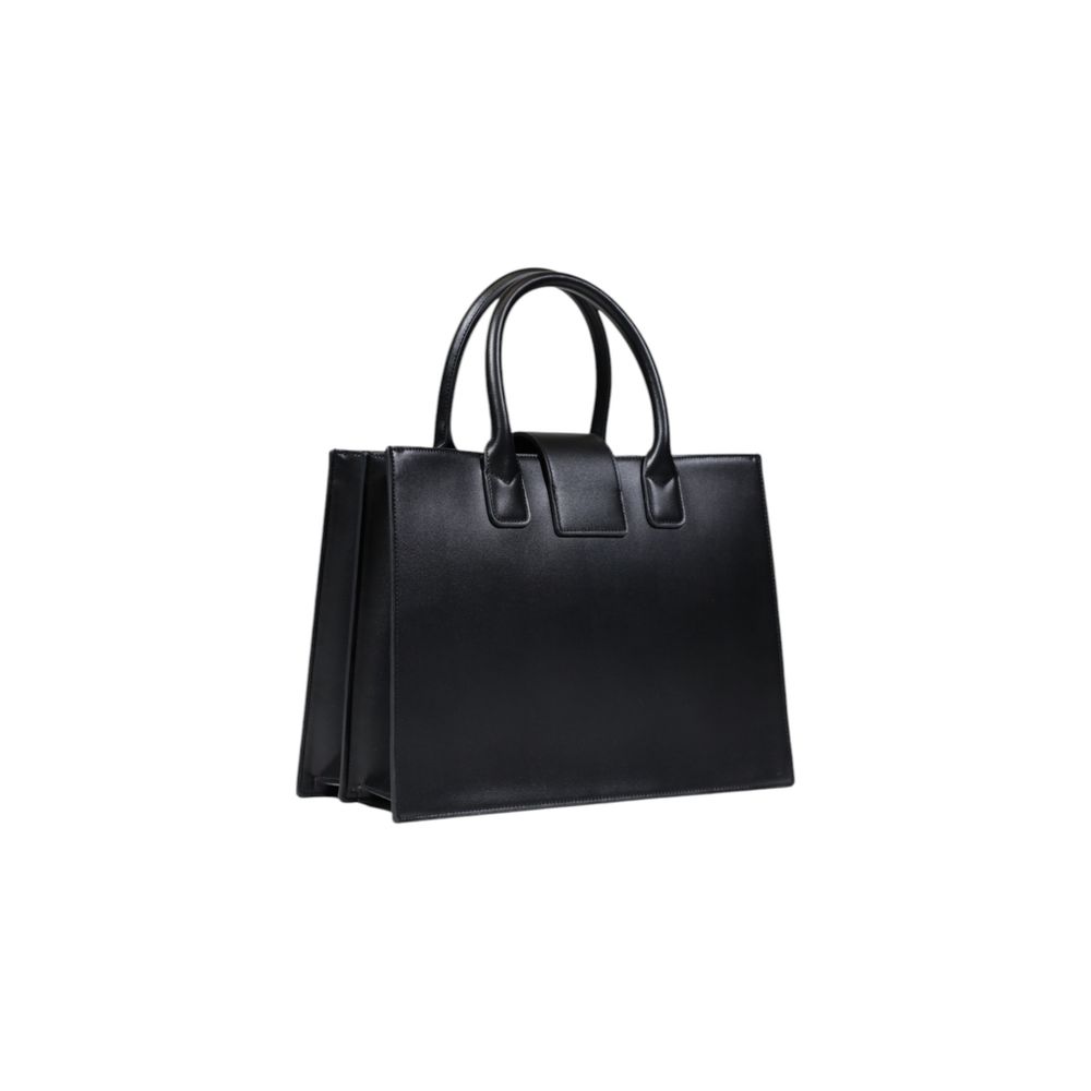 Armani Exchange Medium Black Polyester Handbag with AX Buckle