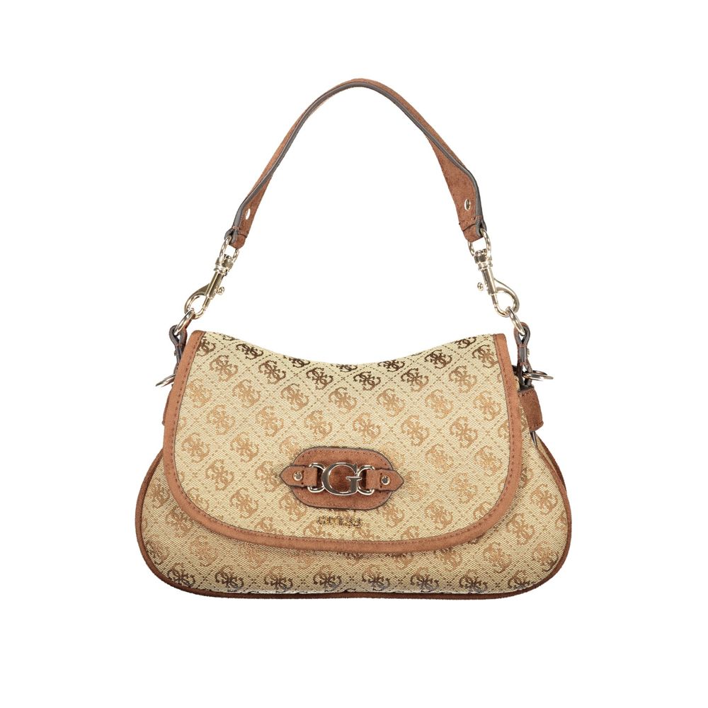 Guess Jeans Beige Polyester Handbag - Allegra Tote with Strap