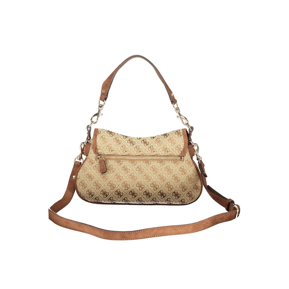 Guess Jeans Beige Polyester Handbag - Allegra Tote with Strap