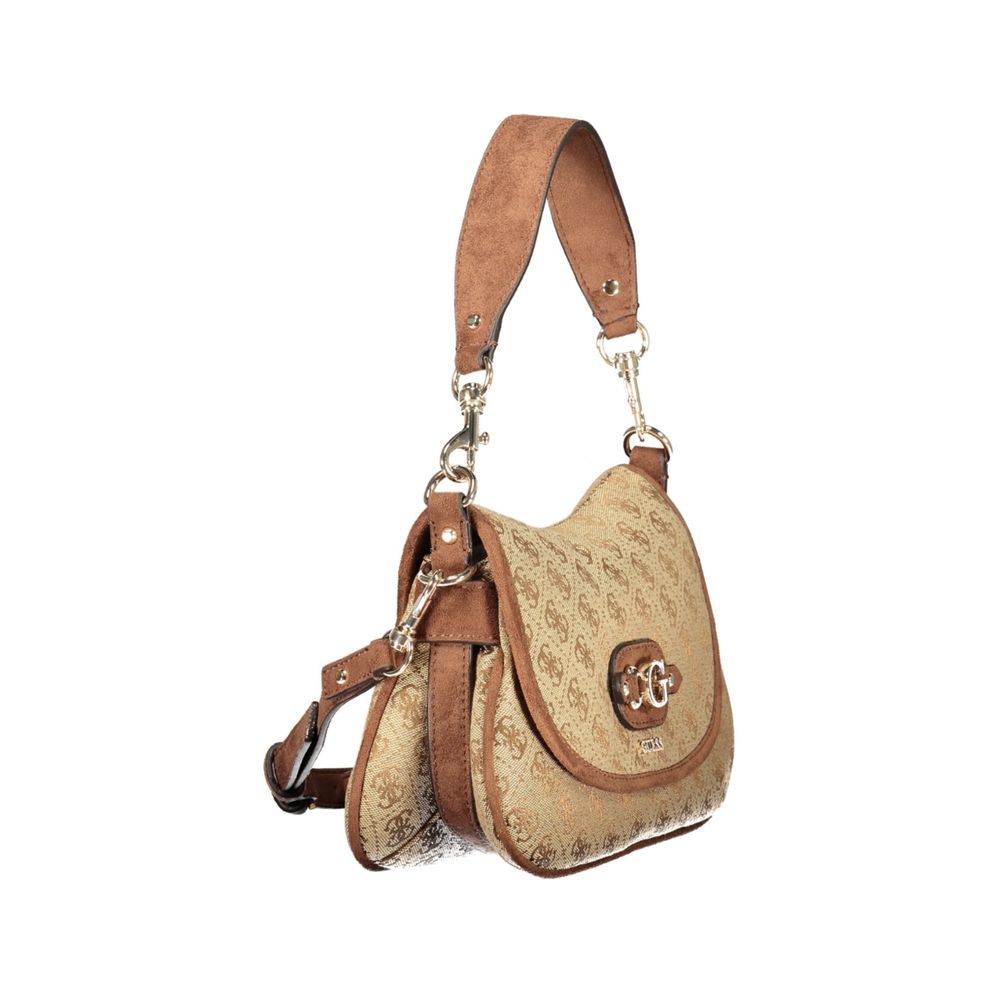 Guess Jeans Beige Polyester Handbag - Allegra Tote with Strap
