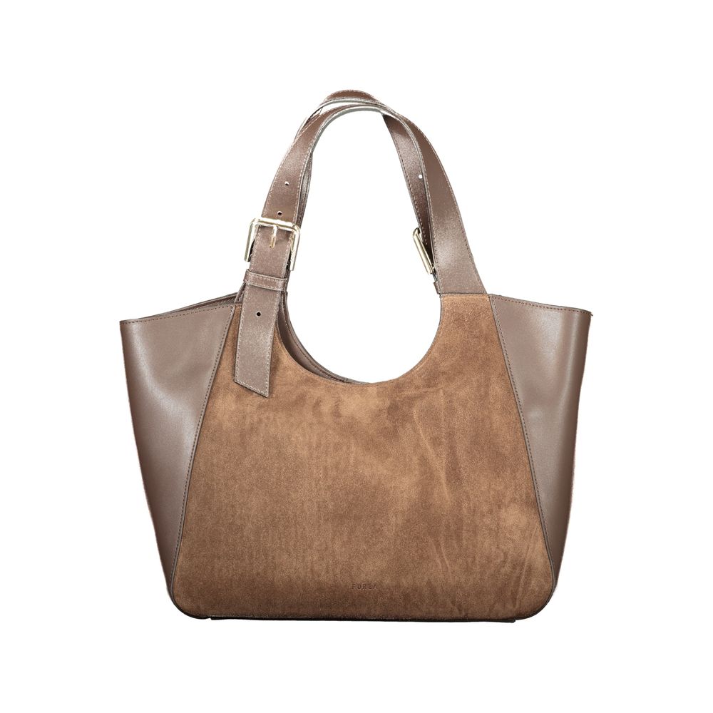 Furla Leather Dora M Tote Bag - Brown