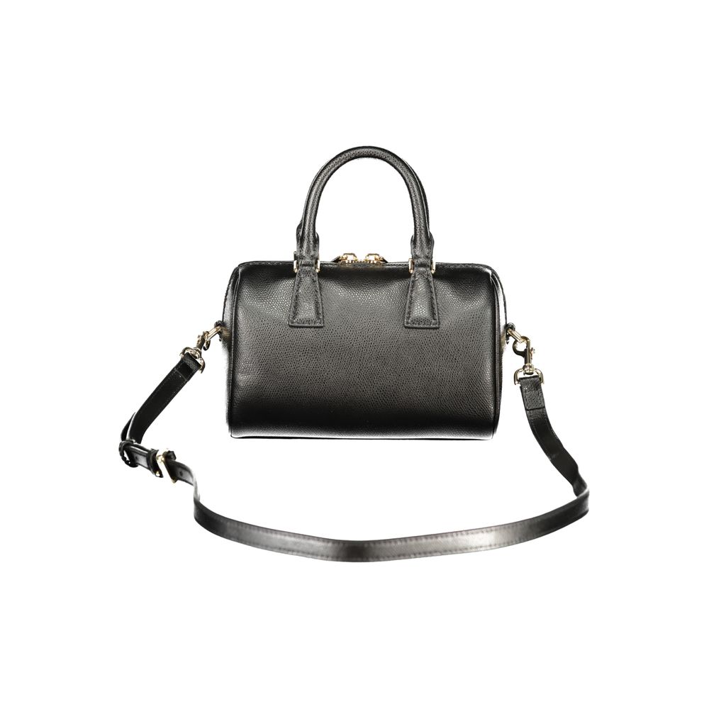 Furla Olivia Mini Boston Black Leather Bag Adjustable Strap