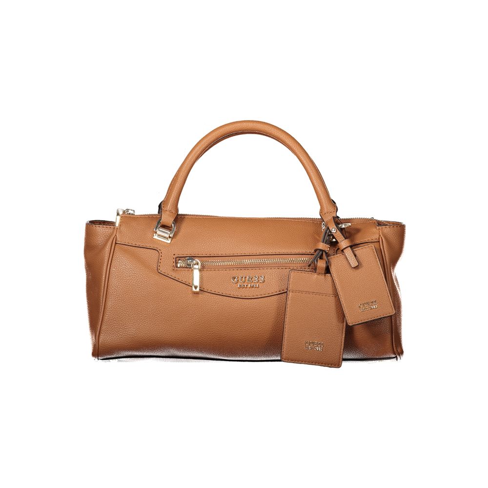 Guess Antonia Handbag Brown Polyethylene with Shoulder Strap