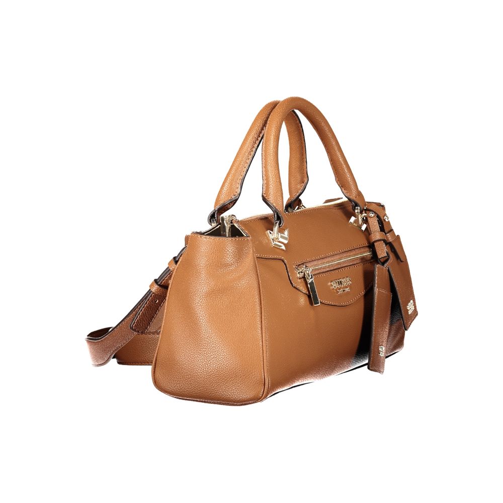Guess Antonia Handbag Brown Polyethylene with Shoulder Strap